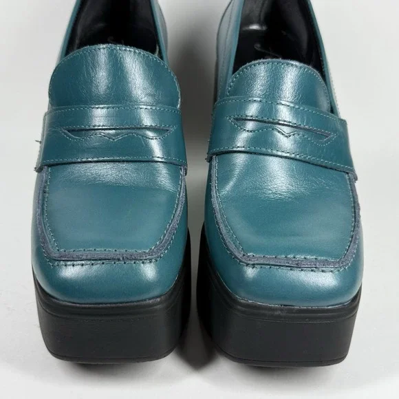 Free People Size EU 36.5 / US 6 Jade‎ Zoe Slip On Loafers Platform Heels - Picture 8 of 12